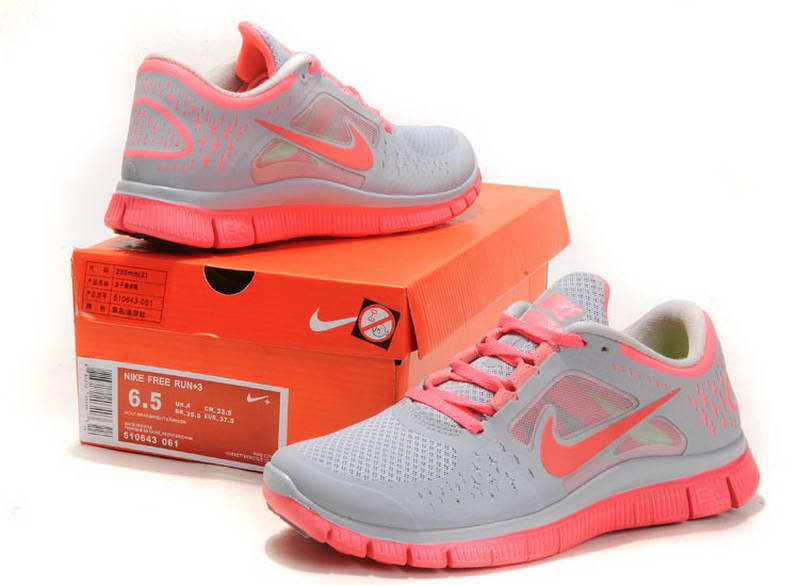 Nike Free run Womens Shoes 5.0 breathable Gray Red (3)